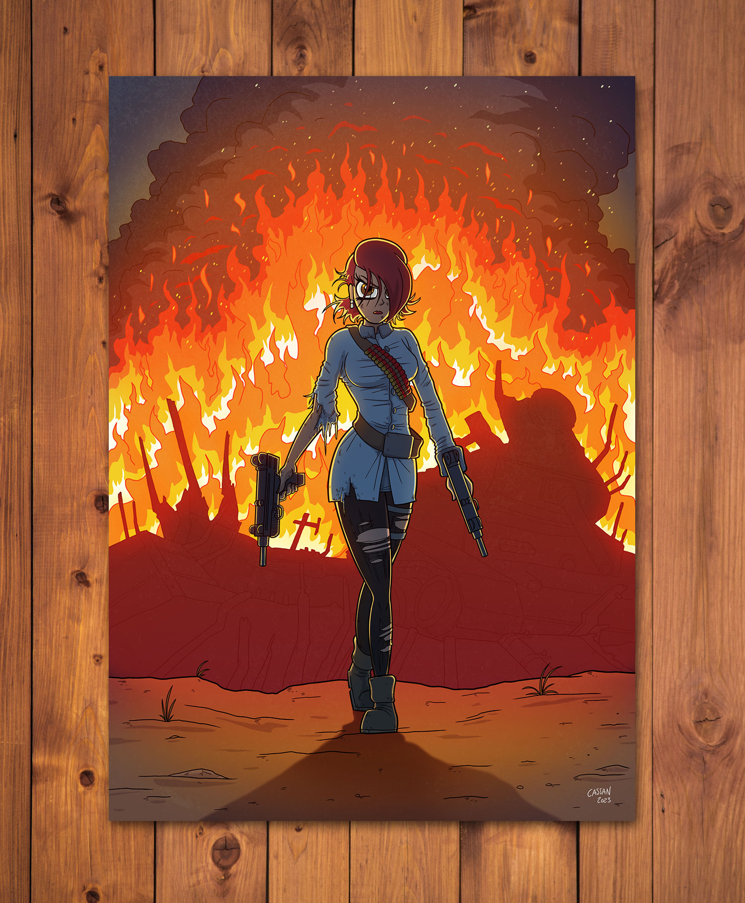 Plakat - limited print - Justine fra tegneserien Infection